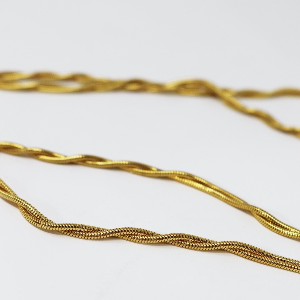 Vintage YSL Yves Saint Laurent Vintage Double Twist Snake Chain Necklace.